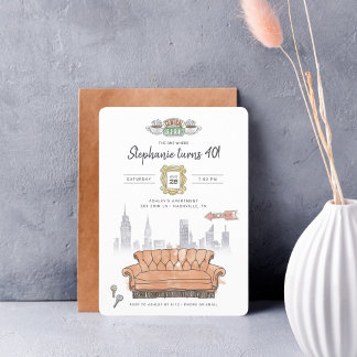 FRIENDS™ | Central Perk Watercolor Birthday Invita Invitation