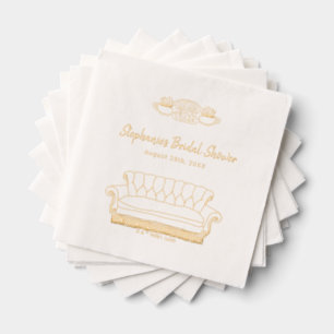 FRIENDS™ Central Perk Watercolor Bridal Shower Foil Napkins