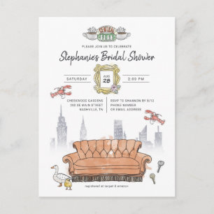 FRIENDS™ Central Perk Watercolor Bridal Shower Postcard