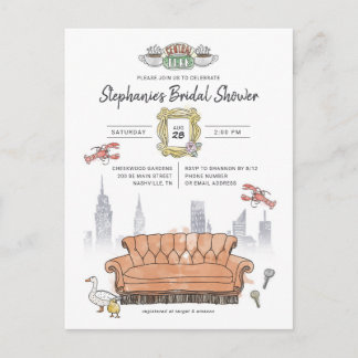 FRIENDS™ | Central Perk Watercolor Bridal Shower Postcard