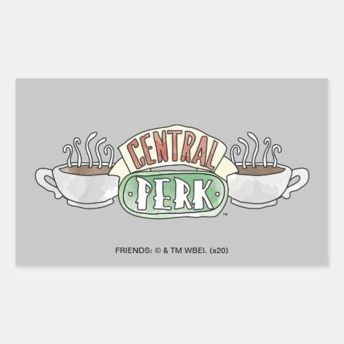 FRIENDS  Central Perk Watercolor Logo Rectangular Sticker