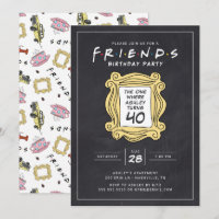 FRIENDS™ | Chalkboard 40th Birthday Invitation