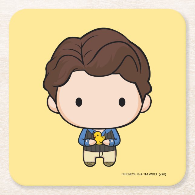 FRIENDS™ | Chandler Chibi Square Paper Coaster (Front)