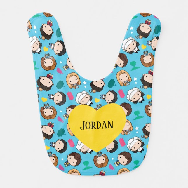 FRIENDS™ | Character Chibi Pattern Baby Bib (Front)