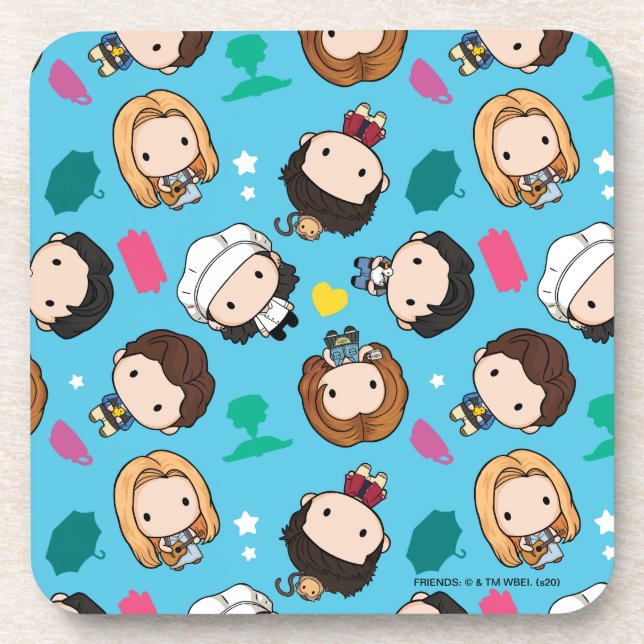 FRIENDS™ | Character Chibi Pattern Beverage Coaster (Front)