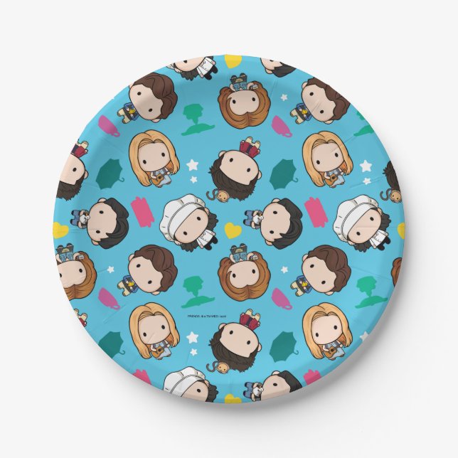 FRIENDS™ | Character Chibi Pattern Paper Plates (Front)