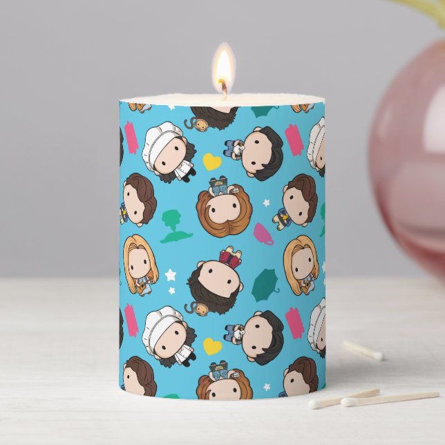 FRIENDS™ | Character Chibi Pattern Pillar Candle (In Situ)