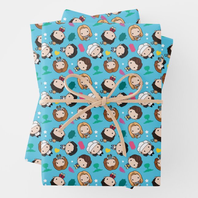 FRIENDS™ | Character Chibi Pattern Wrapping Paper Sheets (In situ)