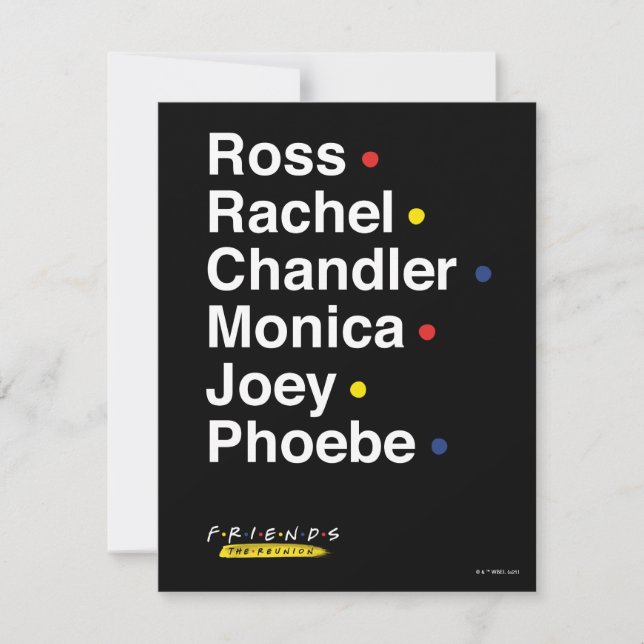 FRIENDS™ | Character Names Note Card (Front)