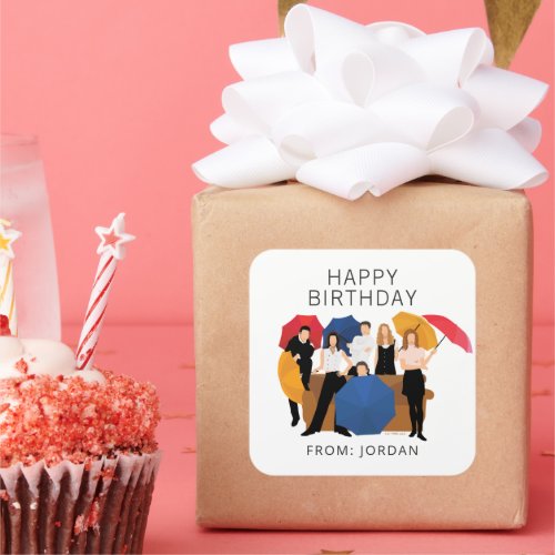 FRIENDS Character Silhouette  Birthday Gift Tag