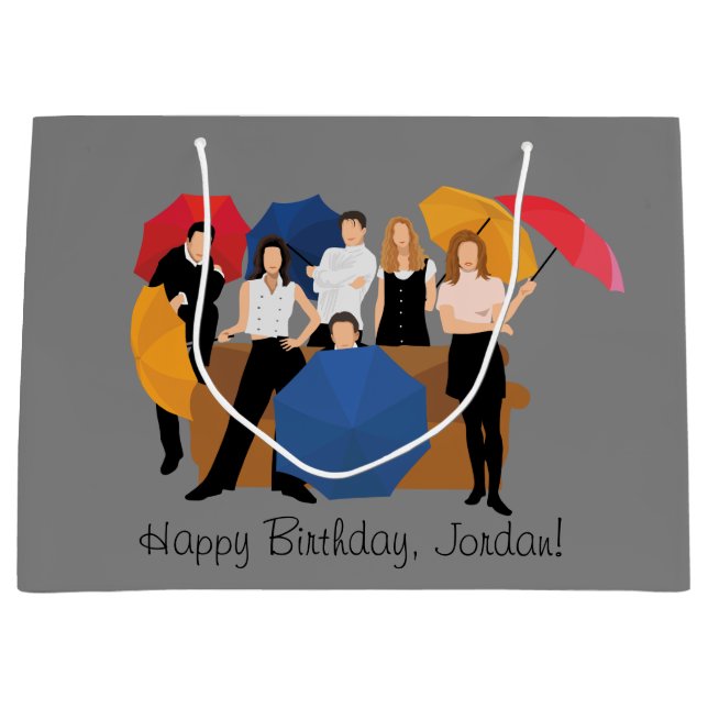 FRIENDS™ Character Silhouette Large Gift Bag (Front)