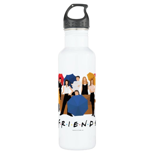 FRIENDS™ Character Silhouette Stainless Steel Water Bottle (Front)
