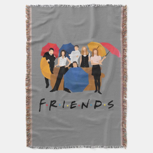 FRIENDS™ Character Silhouette Throw Blanket (Front Vertical)