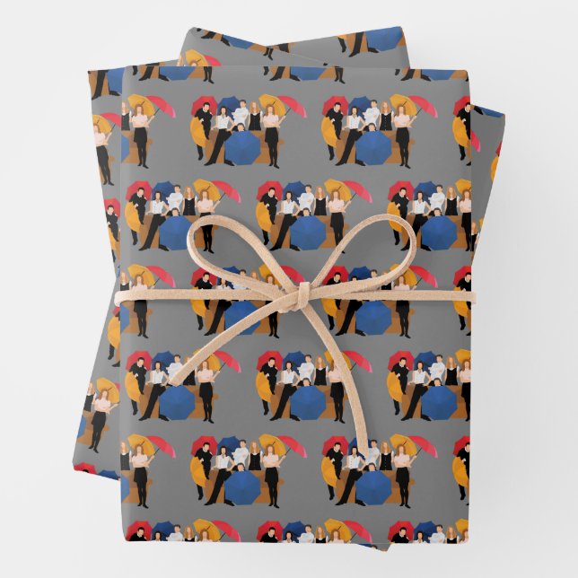 FRIENDS™ Character Silhouette Wrapping Paper Sheets (In situ)