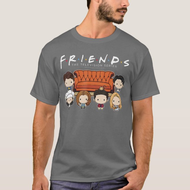 Friends Chibi Characters Central Perk Coffee Shop  T-Shirt (Front)