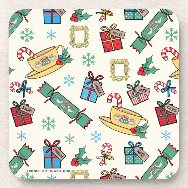 FRIENDS™ | Christmas Icon Pattern Beverage Coaster (Front)