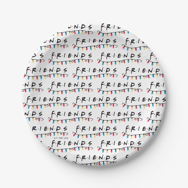 FRIENDS™ | Christmas Lights Logo Paper Plates (Front)