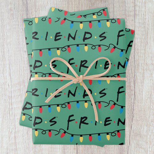 FRIENDS  Christmas Lights Logo Wrapping Paper Sheets