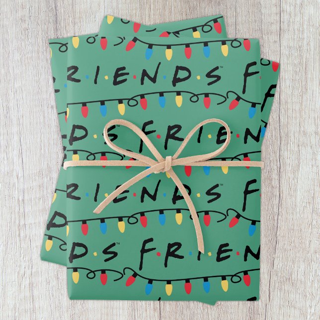 FRIENDS™ | Christmas Lights Logo Wrapping Paper Sheets (Creator Uploaded)