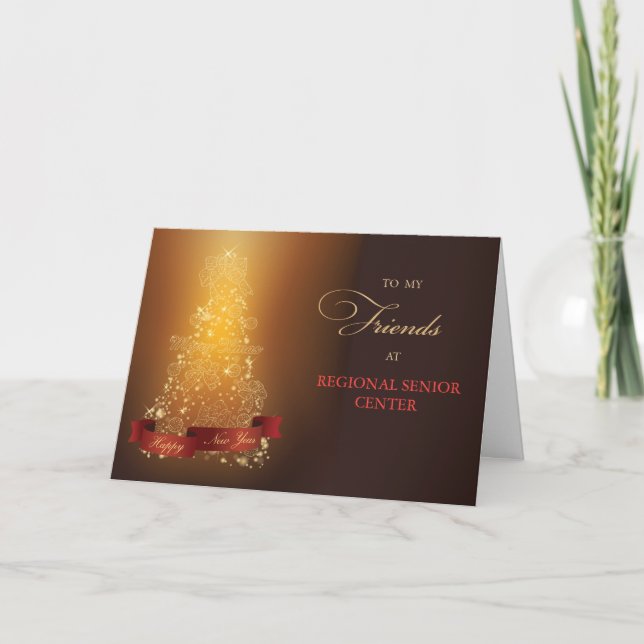Friends Christmas, Personalize Business Name Holiday Card (Front)