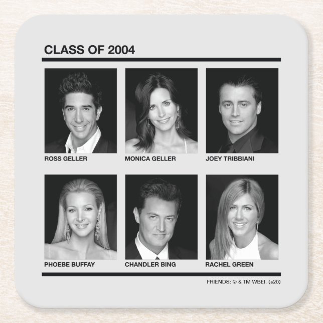 FRIENDS™ | Class of 2004 Square Paper Coaster (Front)