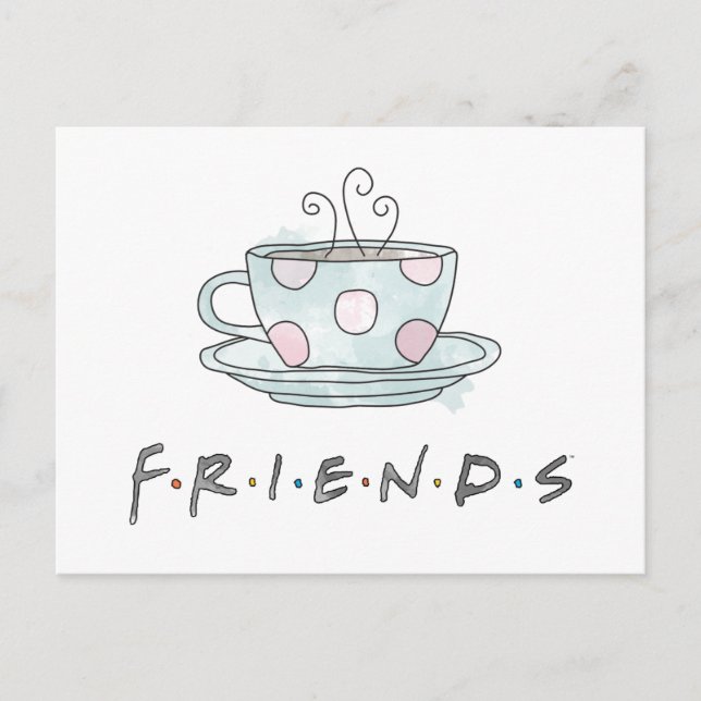 FRIENDS™ | Coffee Mug Watercolor Invitation Postcard (Front)