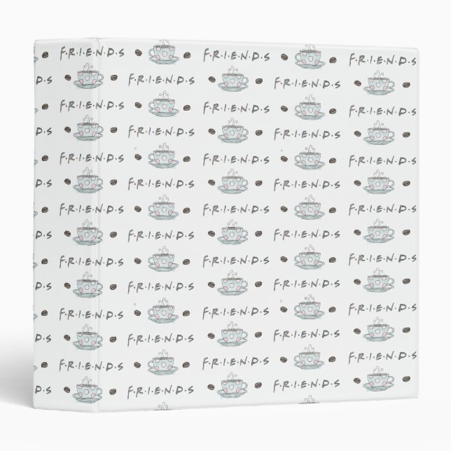 FRIENDS™ | Coffee Mug Watercolor Pattern 3 Ring Binder (Front/Spine)