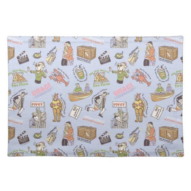 FRIENDS™ Colorful Cartoon Pattern Cloth Placemat (Front)