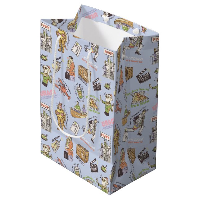 FRIENDS™ Colorful Cartoon Pattern Medium Gift Bag (Front Angled)