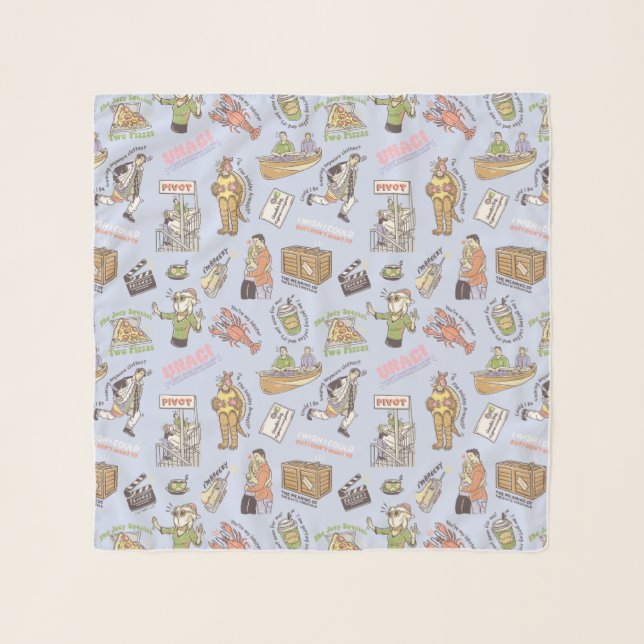FRIENDS™ Colorful Cartoon Pattern Scarf (Front)