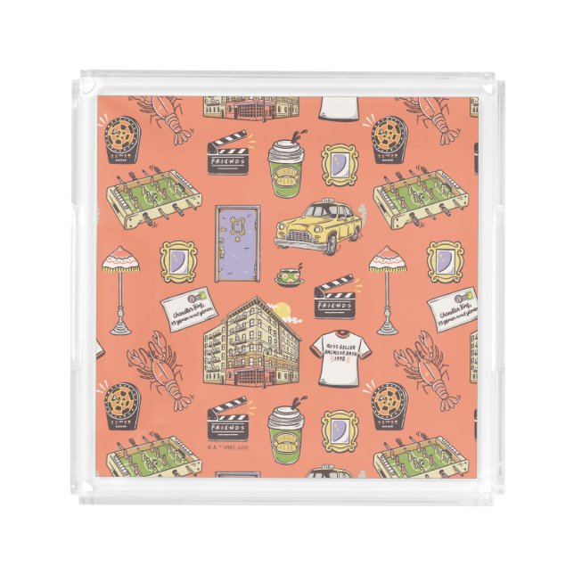 FRIENDS™ Colorful Icons Pattern Acrylic Tray (Front)