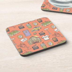 FRIENDS™ Colorful Icons Pattern Beverage Coaster