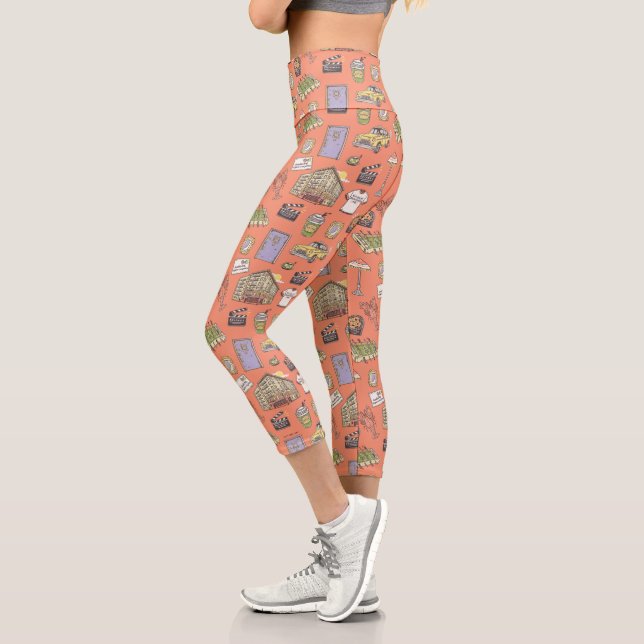 FRIENDS™ Colorful Icons Pattern Capri Leggings (Left)