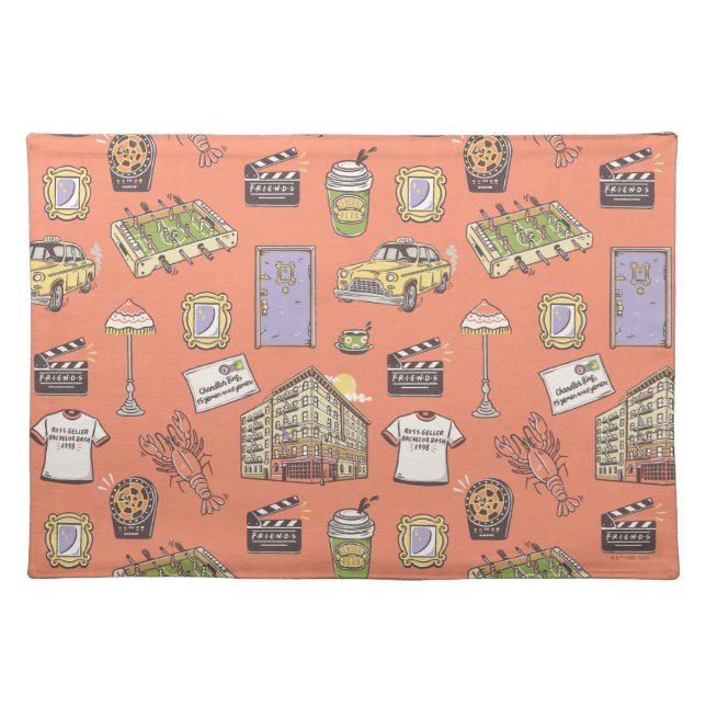 FRIENDS™ Colorful Icons Pattern Cloth Placemat (Front)