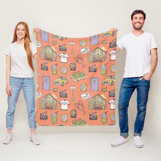 FRIENDS™ Colorful Icons Pattern Fleece Blanket (In Situ)