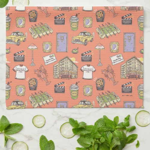 FRIENDS Colorful Icons Pattern Kitchen Towel
