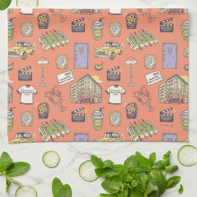 FRIENDS™ Colorful Icons Pattern Kitchen Towel (Folded)
