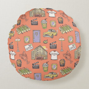 FRIENDS™ Colorful Icons Pattern Round Pillow