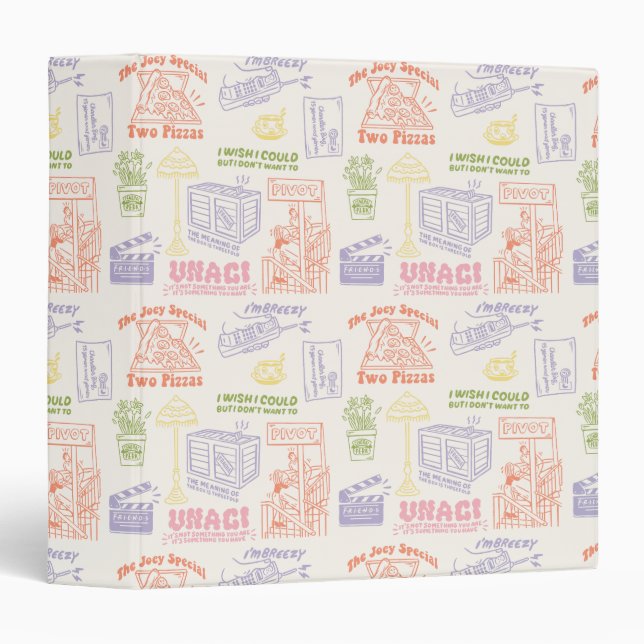 FRIENDS™ Colorful Quotes Pattern 3 Ring Binder (Front/Spine)