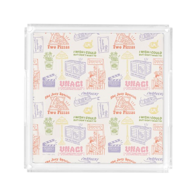 FRIENDS™ Colorful Quotes Pattern Acrylic Tray (Front)