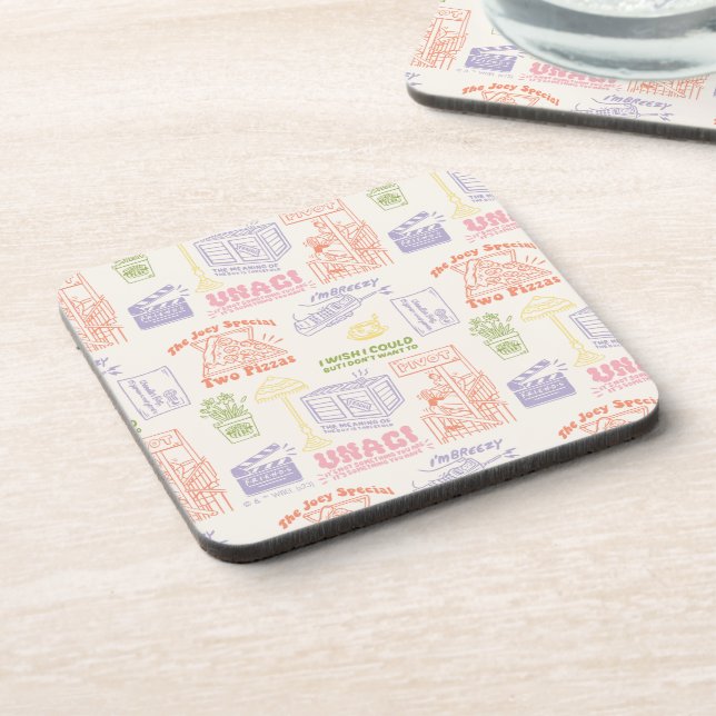 FRIENDS™ Colorful Quotes Pattern Beverage Coaster (Left Side)