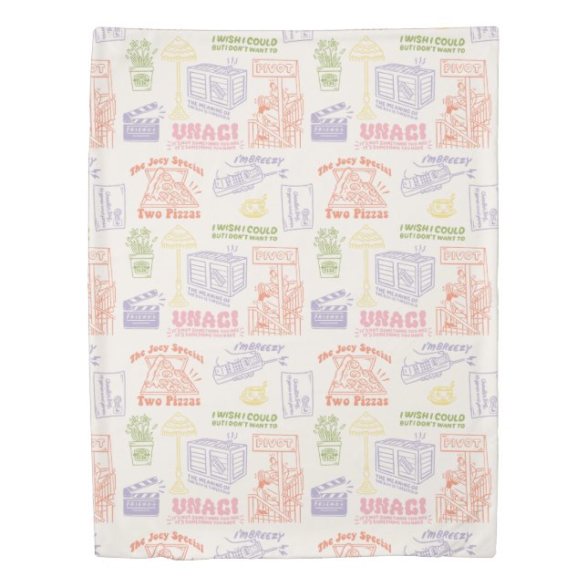 FRIENDS™ Colorful Quotes Pattern Duvet Cover (Front)