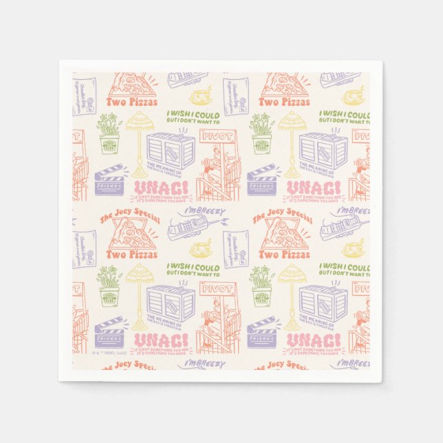 FRIENDS™ Colorful Quotes Pattern Napkins (Front)
