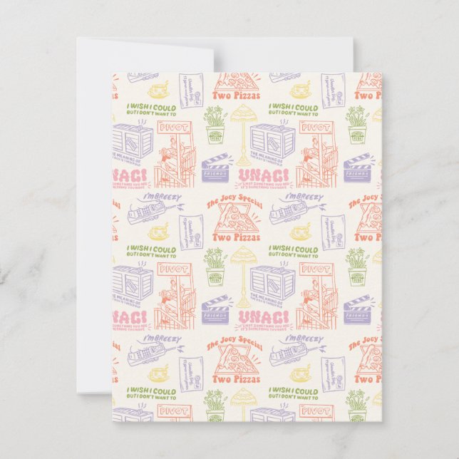 FRIENDS™ Colorful Quotes Pattern Note Card (Front)