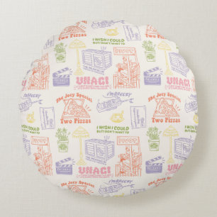 FRIENDS™ Colorful Quotes Pattern Round Pillow