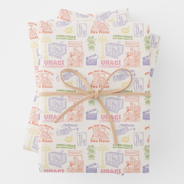 FRIENDS™ Colorful Quotes Pattern Wrapping Paper Sheets (In situ)