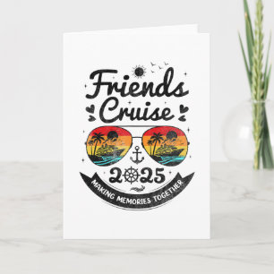 Friends Cruise 2025 Beach Vacation Vintage Cruise Card