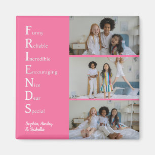 FRIENDS Custom Photo Pink Magnet