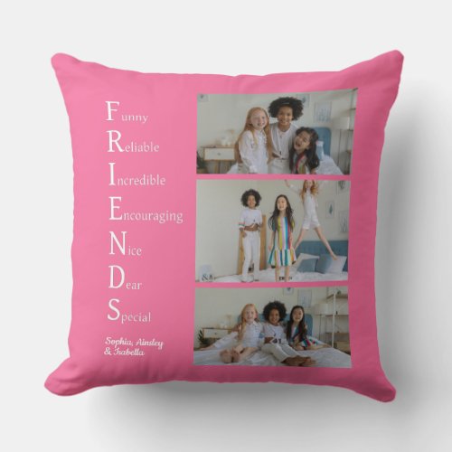 FRIENDS Custom Photo Pink Throw Pillow