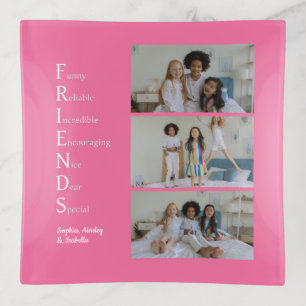 FRIENDS Custom Photo Pink Trinket Tray